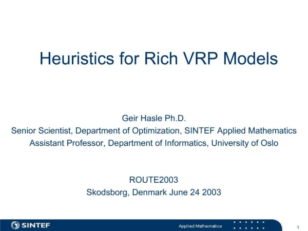 Heuristics for Rich VRP Models
