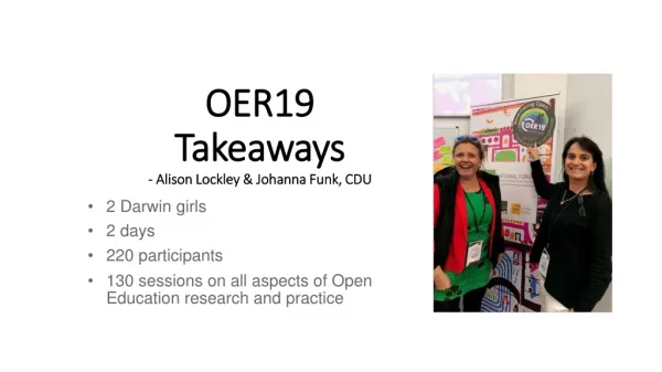OER19 Takeaways - Alison Lockley &amp; Johanna Funk, CDU