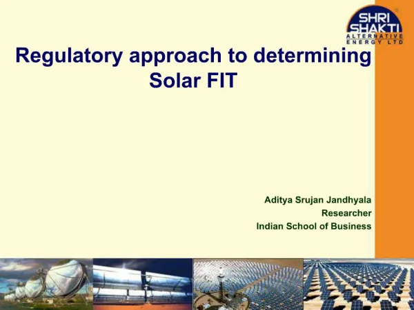 Regulatory approach to determining Solar FIT