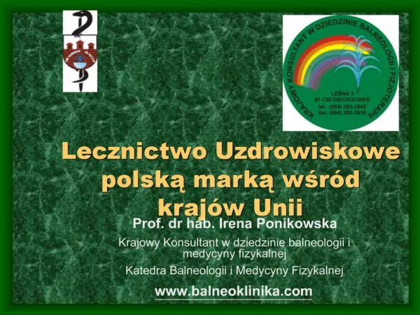 Lecznictwo Uzdrowiskowe polska marka wsr d kraj w Unii