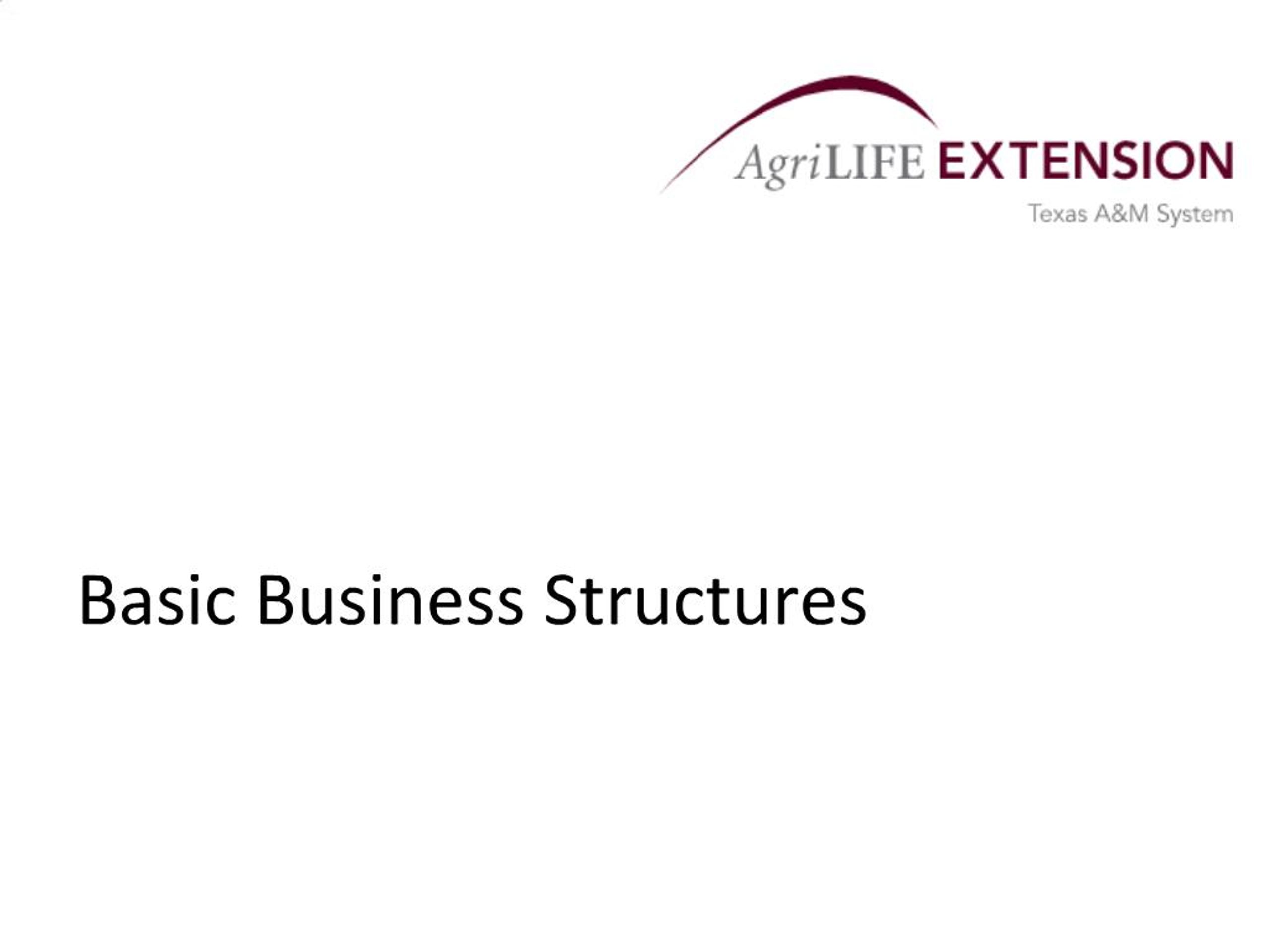 PPT - Basic Business Structures PowerPoint Presentation, free download ...