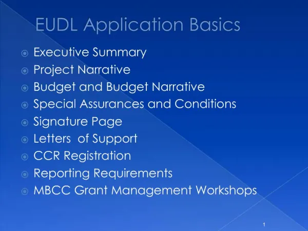 EUDL Application Basics