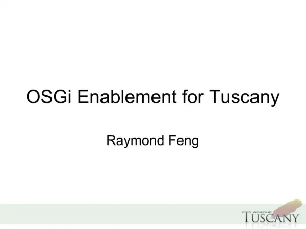 OSGi Enablement for Tuscany