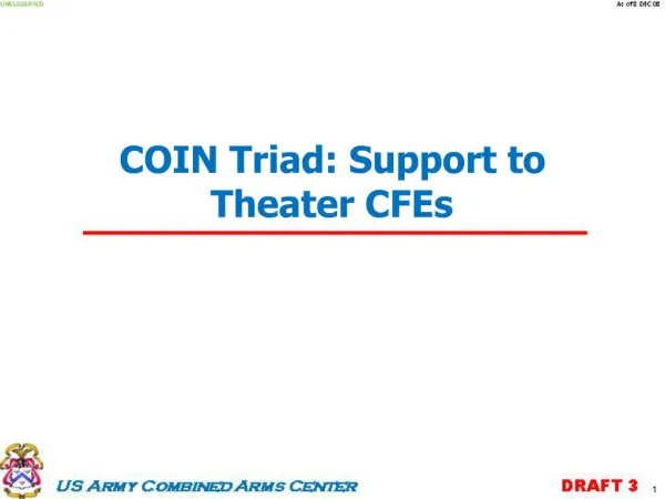 COIN Triad: Support to Theater CFEs