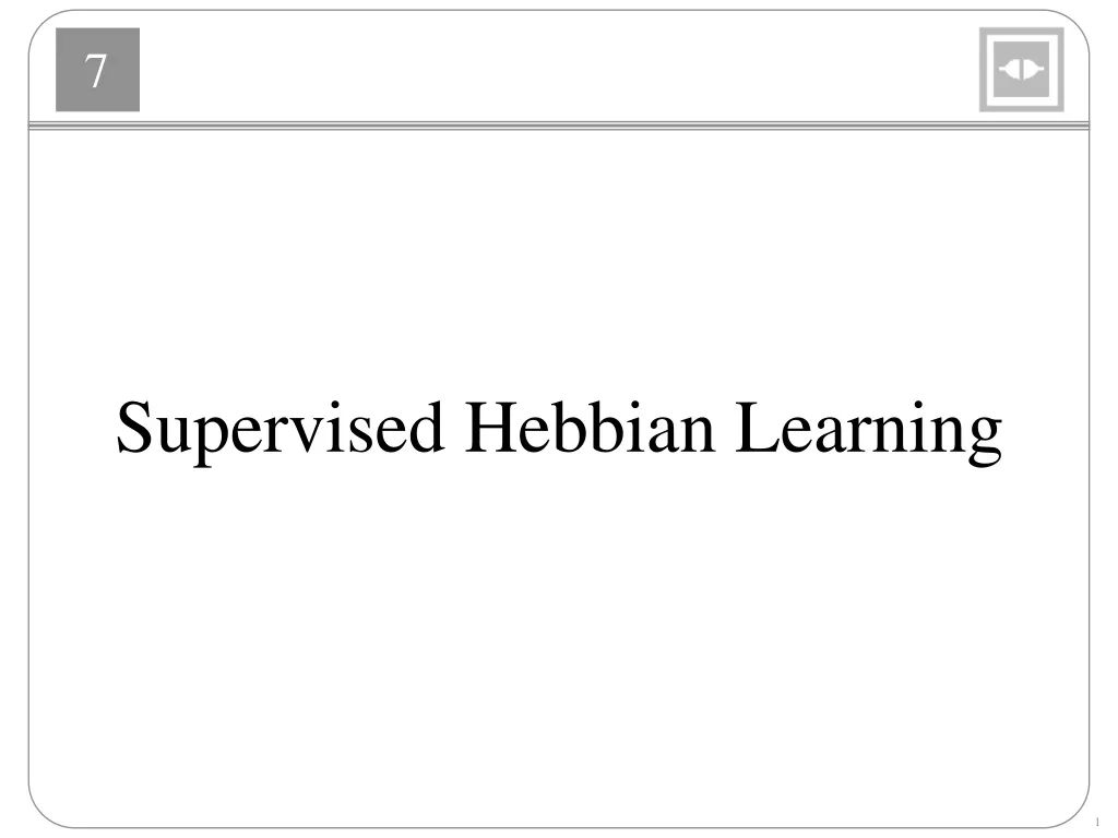 supervised hebbian learning