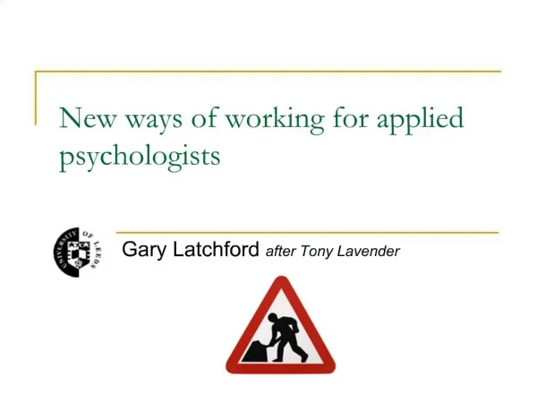New ways of working for applied psychologists