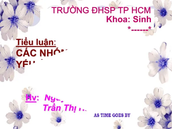 TRUNG HSP TP HCM Khoa: Sinh ------