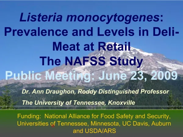 Lm Prevalence and Levels in Deli-Meat at Retail