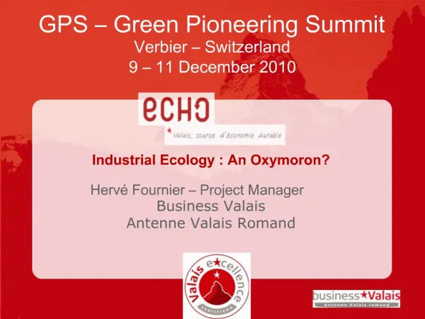 GPS Green Pioneering Summit Verbier Switzerland 9 11 December 2010