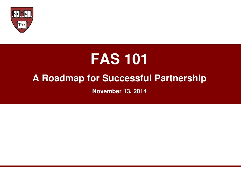 fas 101 a roadmap for successful partnership november 13 2014
