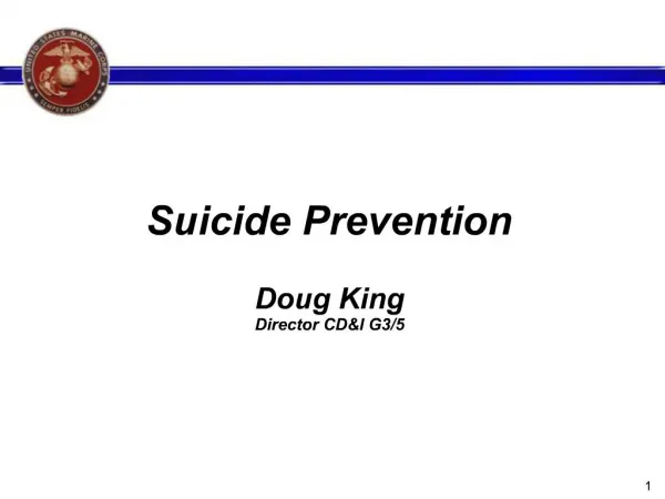 Suicide Prevention Doug King Director CDI G3