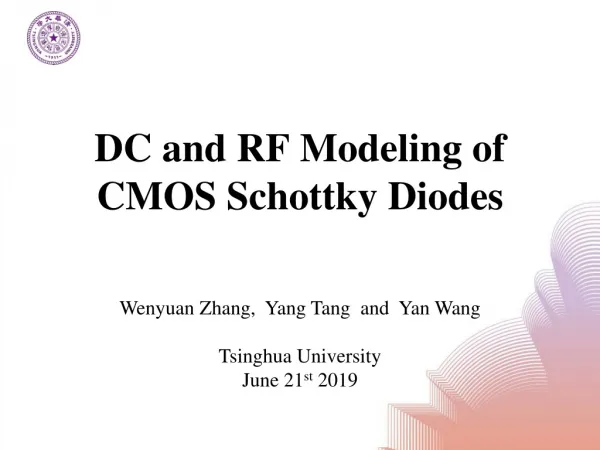 DC and RF Modeling of CMOS Schottky Diodes