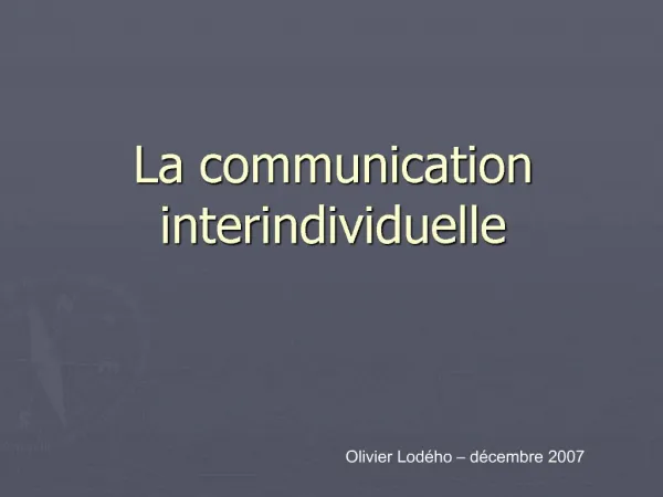 La communication interindividuelle