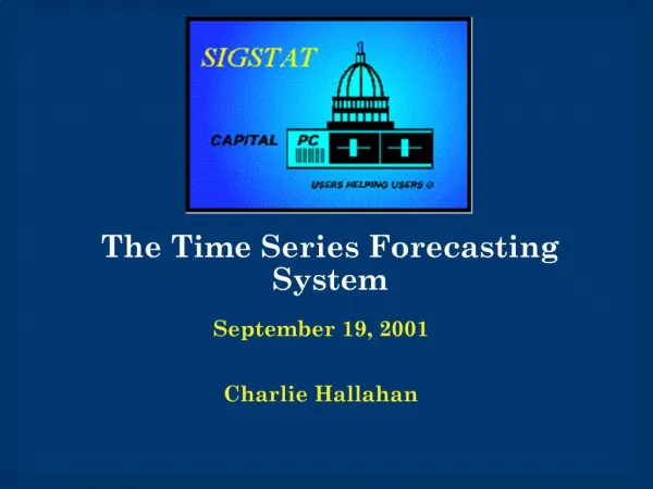 The Time Series Forecasting System