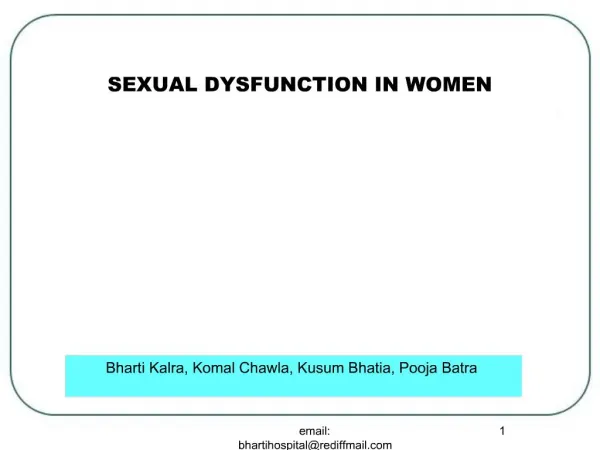 SEXUAL DYSFUNCTION IN WOMEN