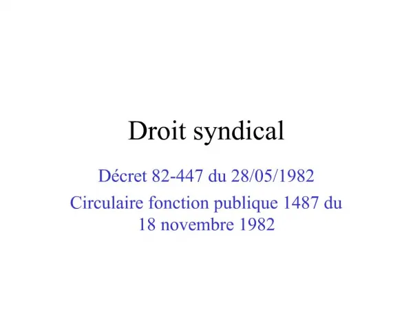 Droit syndical
