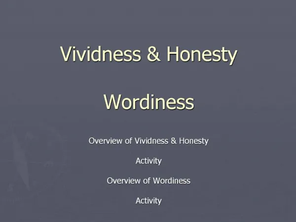 Vividness Honesty Wordiness