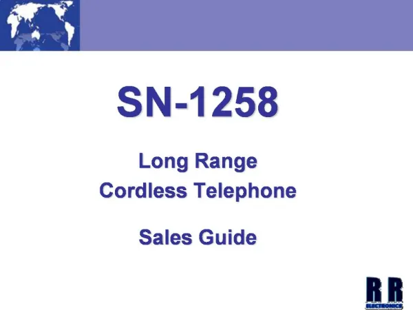 SN-1258 Long Range Cordless Telephone Sales Guide