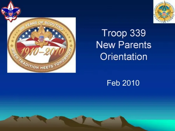 Troop 339 New Parents Orientation