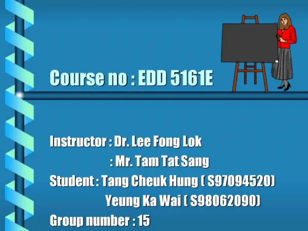 Course no : EDD 5161E