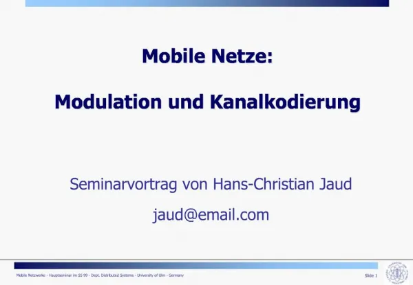 Mobile Netze: Modulation und Kanalkodierung