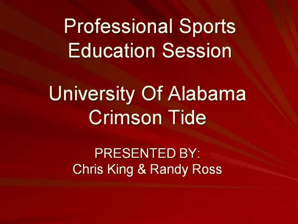 Professional Sports Education Session