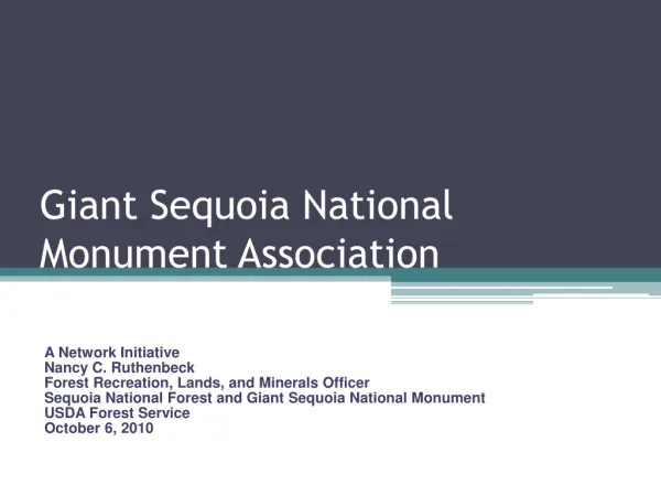 Giant Sequoia National Monument Association