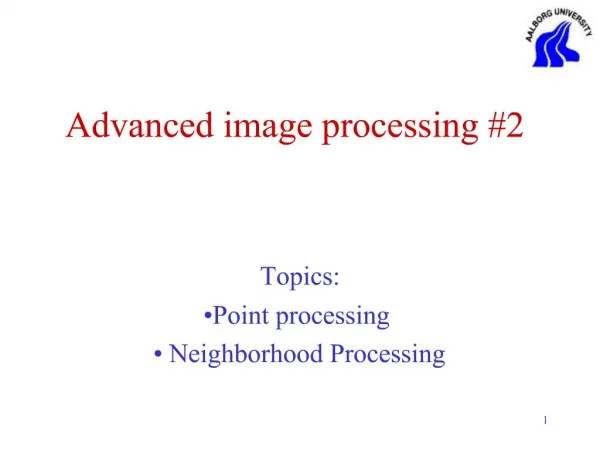 Advanced image processing 2