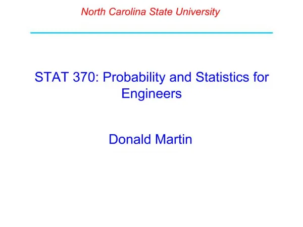 STAT 370: Probability and Statistics for Engineers