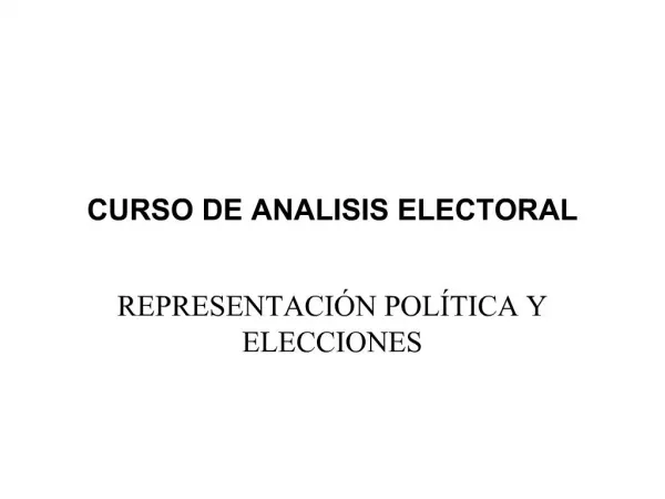 CURSO DE ANALISIS ELECTORAL