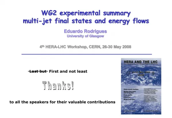 WG2 experimental summary multi-jet final states and energy flows