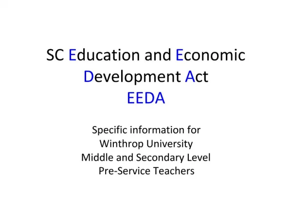 SC Education and Economic Development Act EEDA