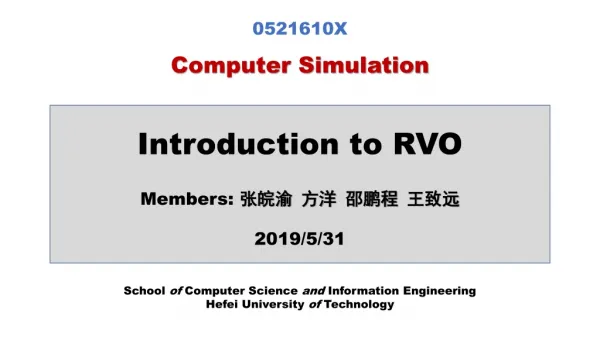 Introduction to RVO