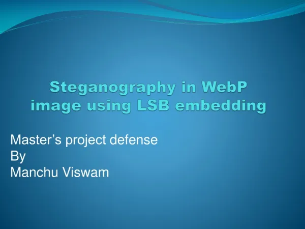 Steganography in WebP image using LSB embedding