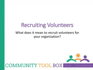 Recruiting Volunteers - slide 1
