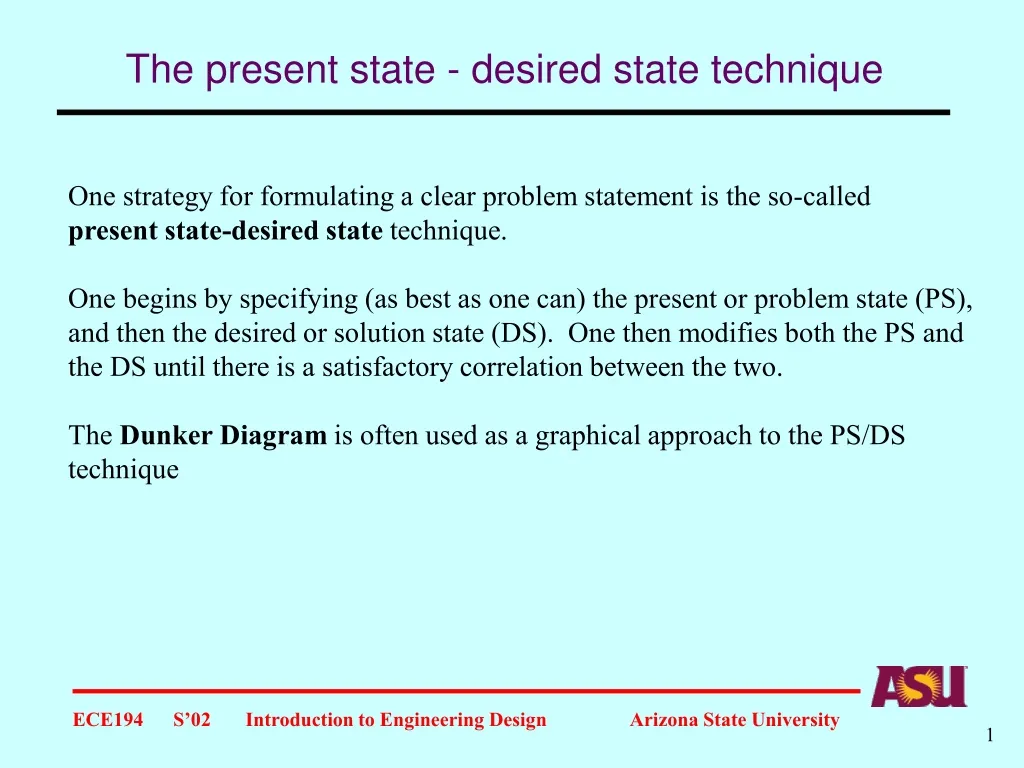 the present state desired state technique