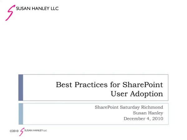 Best Practices for SharePoint User Adoption