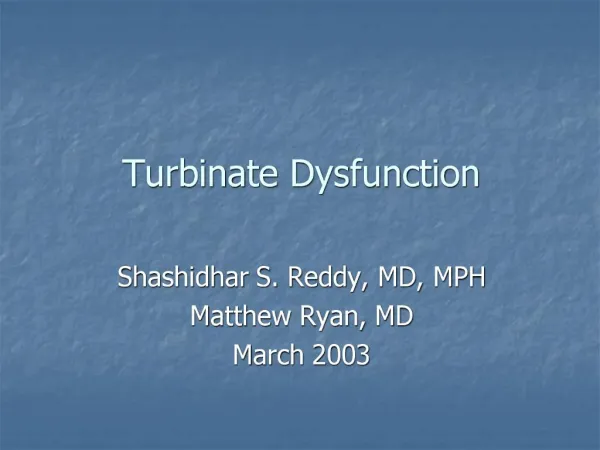 Turbinate Dysfunction