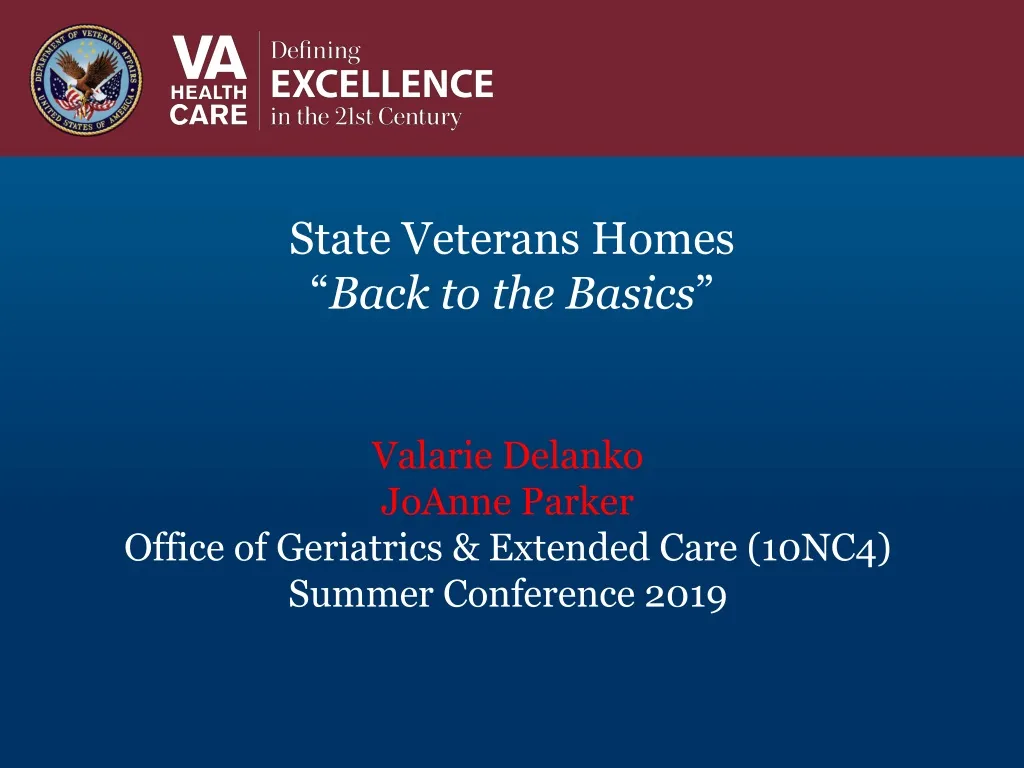 state veterans homes back to the basics