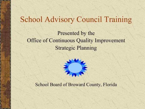 School Advisory Council Training