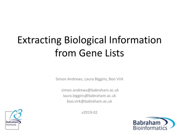 Extracting Biological Information from Gene Lists