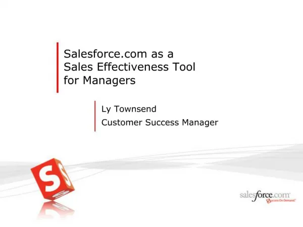 Salesforce as a Sales Effectiveness Tool for Managers