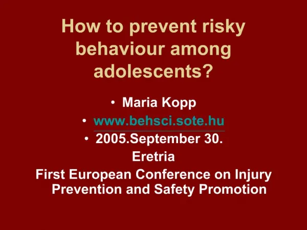 How to prevent risky behaviour among adolescents