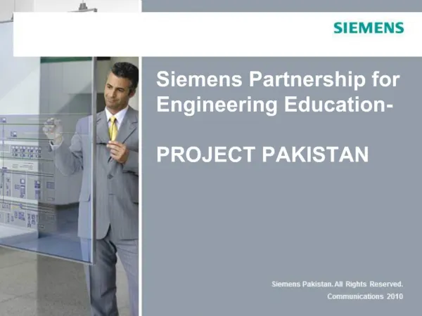 Siemens Partnership for Engineering Education- PROJECT PAKISTAN