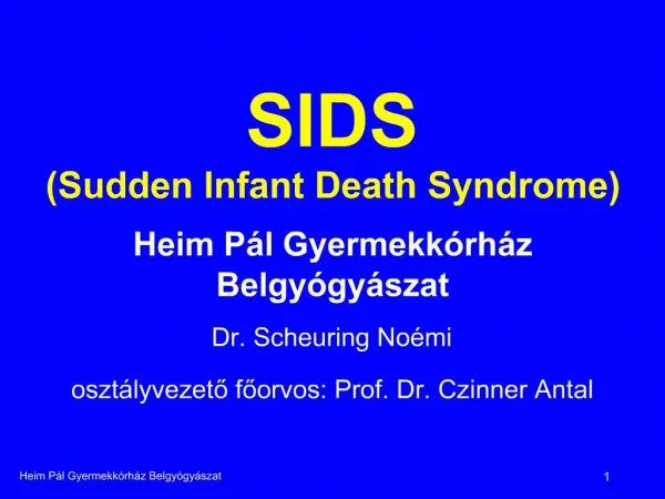 SIDS Sudden Infant Death Syndrome