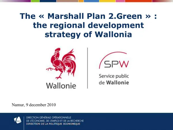The Marshall Plan 2.Green : the regional development strategy of Wallonia