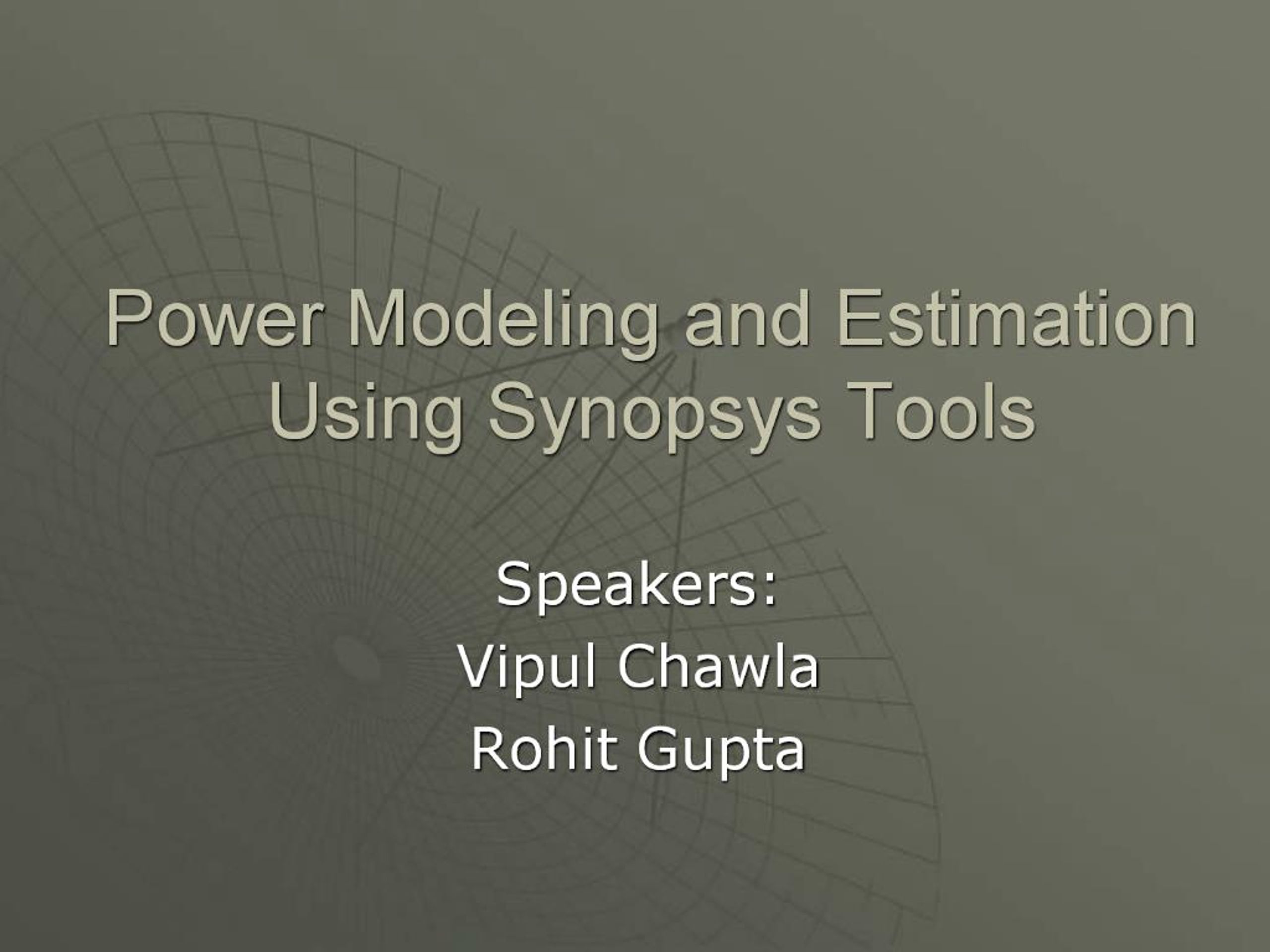 PPT - Power Modeling and Estimation Using Synopsys Tools PowerPoint ...