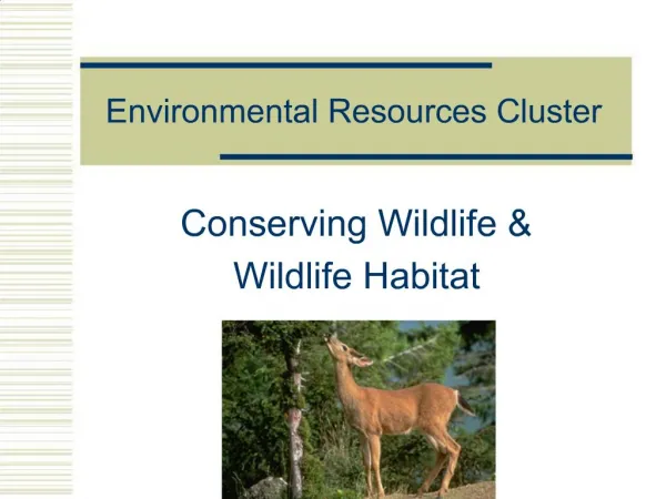 Environmental Resources Cluster