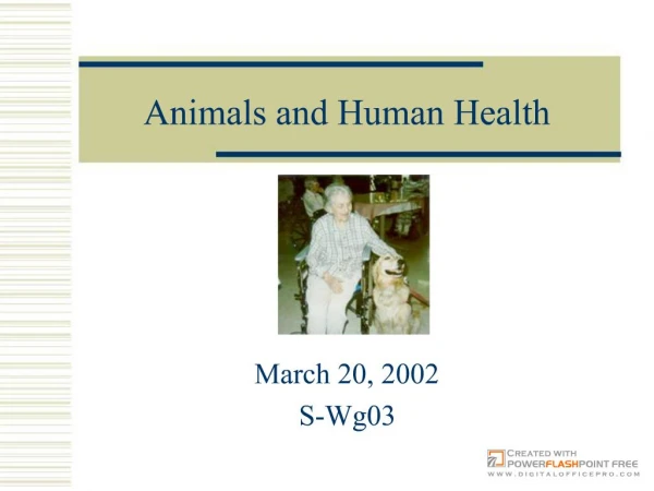 Animals and Human Health