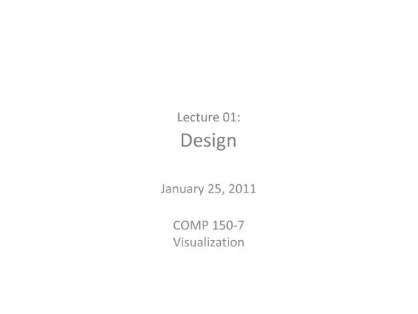 Lecture 01: Design
